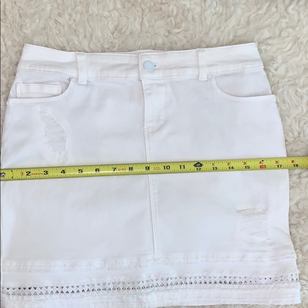 White House Black Market Distressed Denim Skirt - Picture 8 of 12